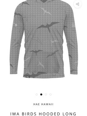 Iwa Birds Hooded Long Sleeve Shirt - Gray